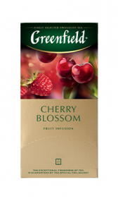 Bitki çayı Greenfield Cherry Blossom paketlərdə, 25 ədəd