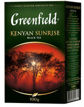 კლასიკური შავი ჩაი Greenfield Kenyan Sunrise ფოთლოვანი, 100 გ