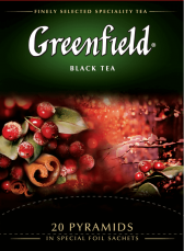 Пирамидалардағы қара шай Greenfield Redberry Crumble в пирамидках, 20 дана