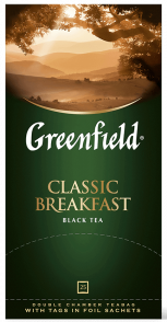 Классикалық қара шай Greenfield Classic Breakfast в пакетиках, 25 дана