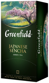 Классикалык көк чай Greenfield Japanese Sencha пакеттерде, 25 шт