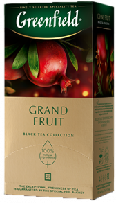 Ароматизированный черный чай Greenfield Grand Fruit в пакетиках, 25 шт