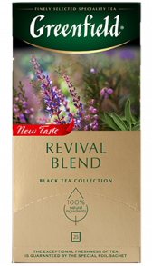 Ароматизированный черный чай Greenfield Revival Blend в пакетиках, 25 шт