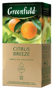 Xushbo'y yashil choy Greenfield Citrus Breeze paketlardagi, 25 dona