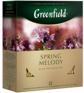 Хош иісті қара шай Greenfield Spring Melody в пакетиках, 100 дана
