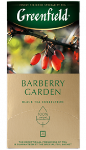 Хош иісті қара шай Greenfield Barberry Garden в пакетиках, 25 дана