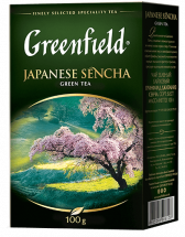 Klassik yaşıl çay Greenfield Japanese Sencha yarpaq, 100 qram