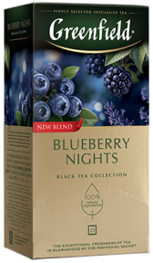 Ароматизированный черный чай Greenfield Blueberry Nights в пакетиках, 25 шт