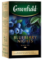 Ароматизированный черный чай Greenfield Blueberry Nights листовой, 100 г