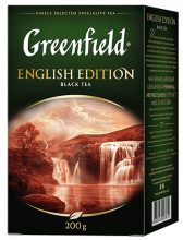 კლასიკური შავი ჩაი Greenfield English Edition ფოთლოვანი, 200 გ