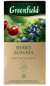 Ароматизированный зеленый чай Greenfield Berry Sonata в пакетиках, 25 шт