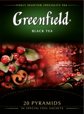 Пирамидалардагы кара чай Greenfield Redberry Crumble пирамидкаларда, 20 шт
