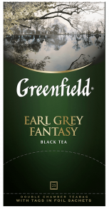 კლასიკური შავი ჩაი Greenfield Earl Grey Fantasy ერთჯერად პაკეტებში, 25 ც