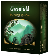 Klassik yaşıl çay Greenfield Jasmine Dream paketlərdə, 100 ədəd