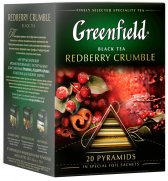 შავი ჩაი პირამიდებში Greenfield Redberry Crumble პირამიდებში, 20 ც