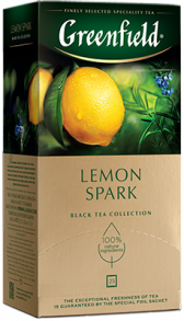 Даамдуу кара чай Greenfield Lemon Spark