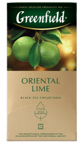 Dadlı qara çay Greenfield Oriental Lime paketlərdə, 25 ədəd