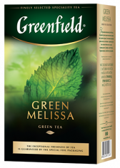 Ароматизированный зеленый чай Greenfield Green Melissa листовой, 100 г